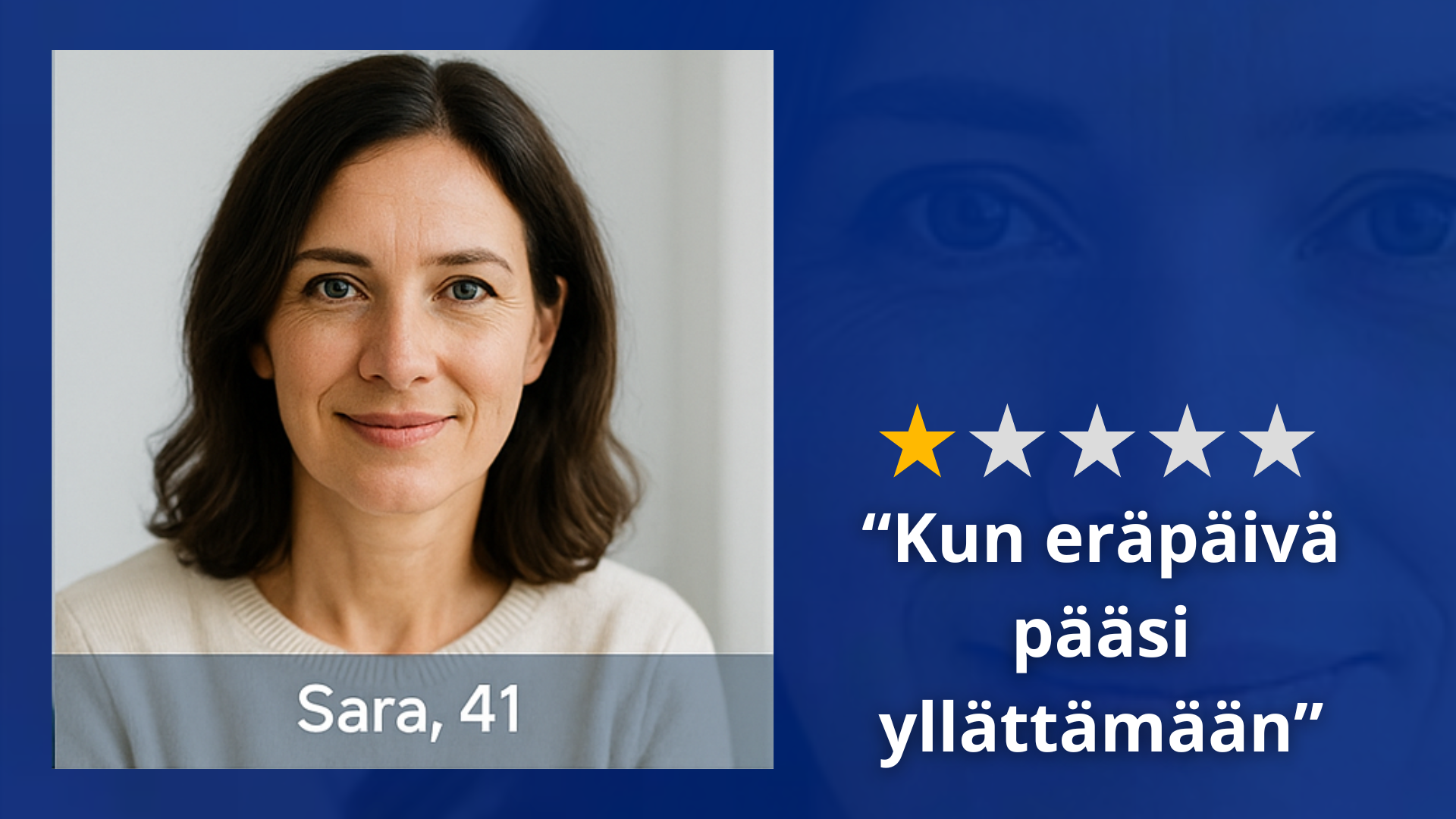 Sara, 41, Oulu – huolestunut ilme